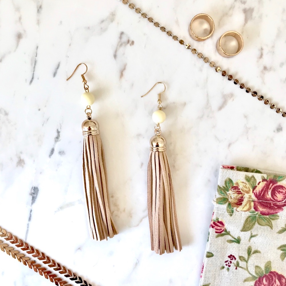Velveteen Tassel Drop Earrings